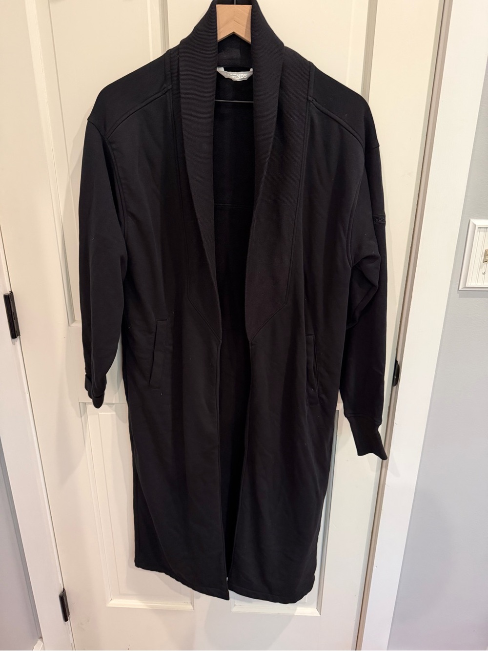 Long Shawl Collar Black Robe for Women - Comfortable Lounge Layer